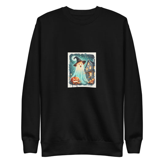 Glowing Ghost with Witch Hat Sweatshirt