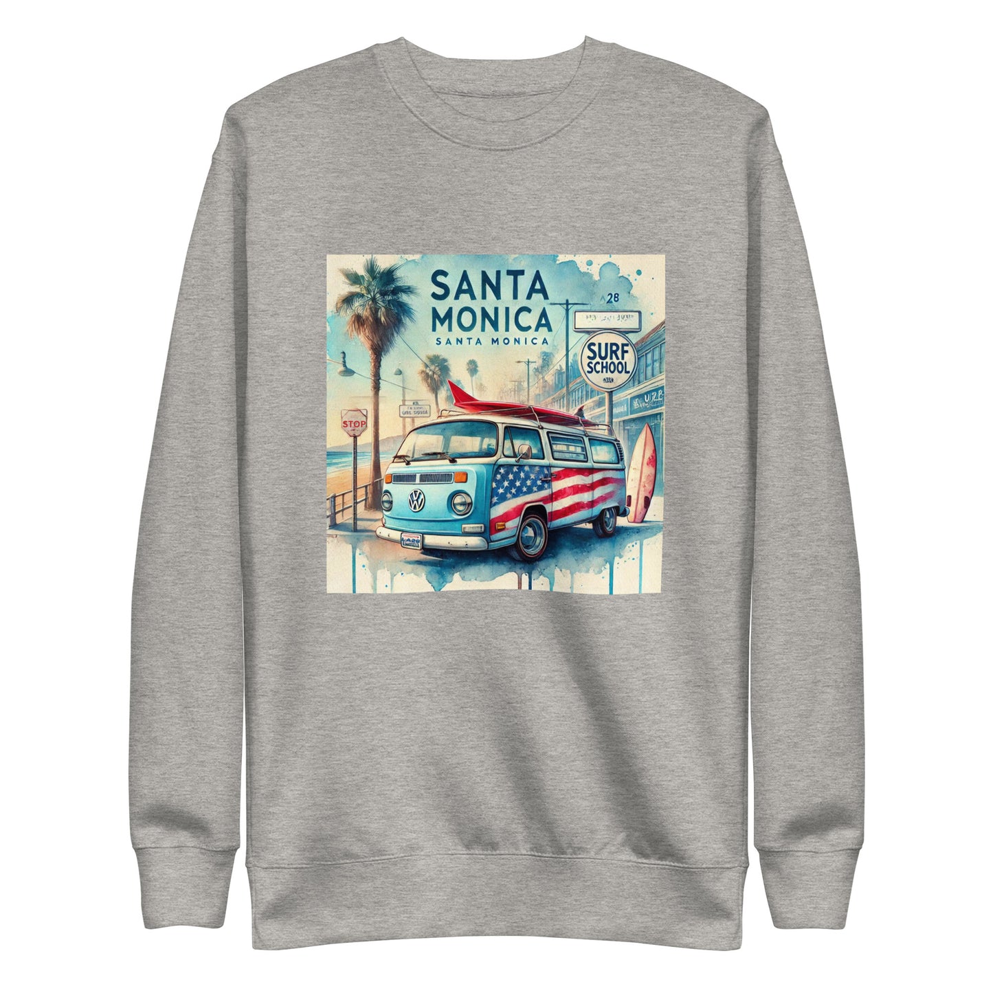 Santa Monica Watercolor Print - LA28 Surrealistic Design Sweatshirt