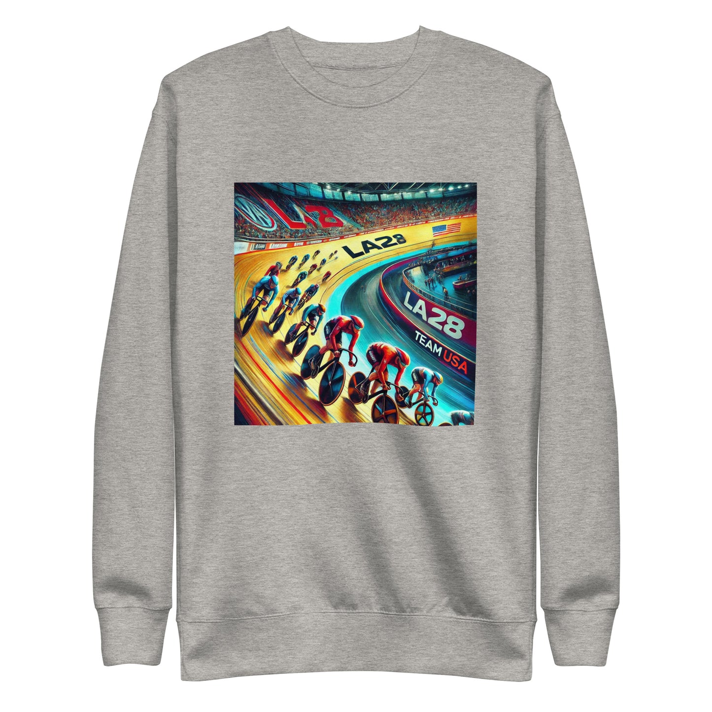Surrealistic LA28 Team USA Velodrome Cycling Art Sweatshirt