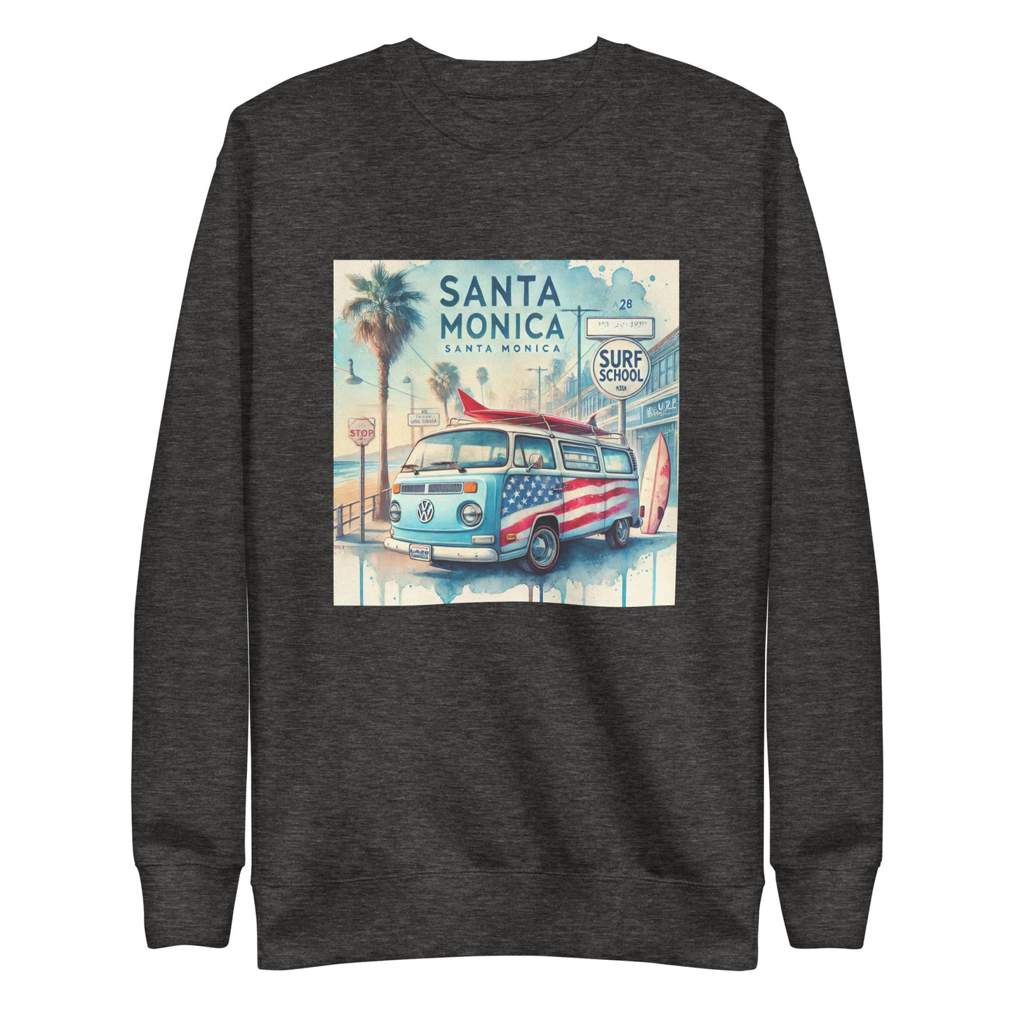 Santa Monica Watercolor Print - LA28 Surrealistic Design Sweatshirt
