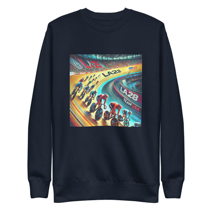 Surrealistic LA28 Team USA Velodrome Cycling Art Sweatshirt