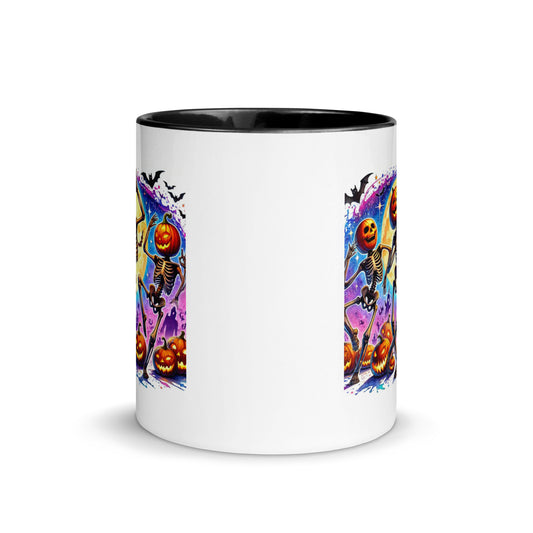 Skeleton Pumpkin Heads Color Mug