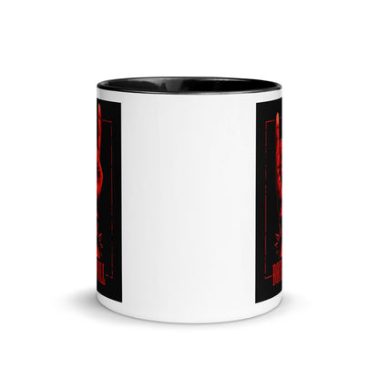 Rock and Roll Red Hand Gesture with Spike Bracelet Color Mug