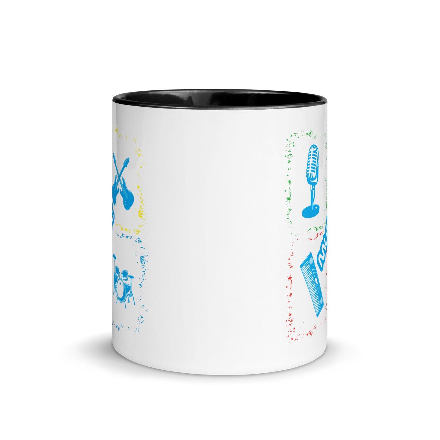 Musical Instruments Colorful Microphone Keyboard Drums Guitar Color Mug