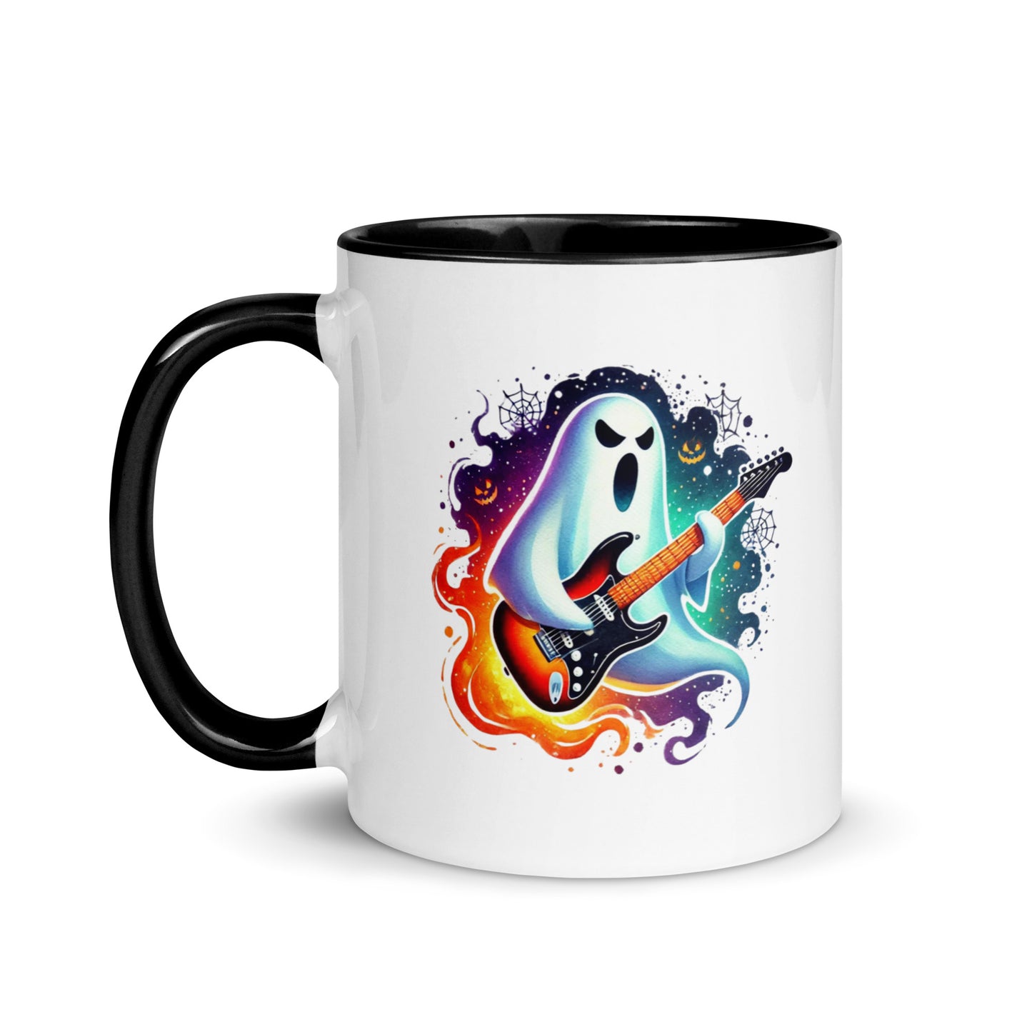 Halloween Ghost Shredding Guitar Color Mug