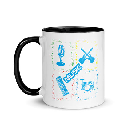 Musical Instruments Colorful Microphone Keyboard Drums Guitar Color Mug