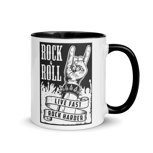 Live Fast Rock Harder Color Mug
