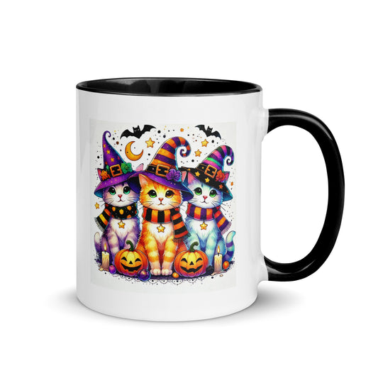 Halloween Cats in Witch Hats Color Mug