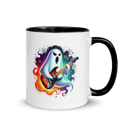 Halloween Ghost Shredding Guitar Color Mug