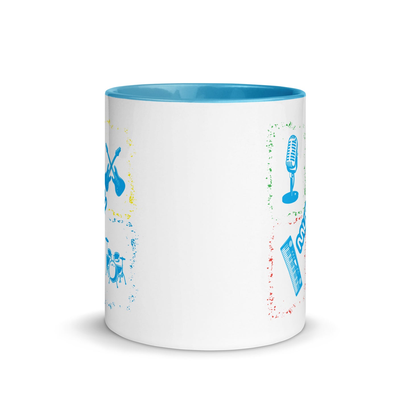 Musical Instruments Colorful Microphone Keyboard Drums Guitar Color Mug