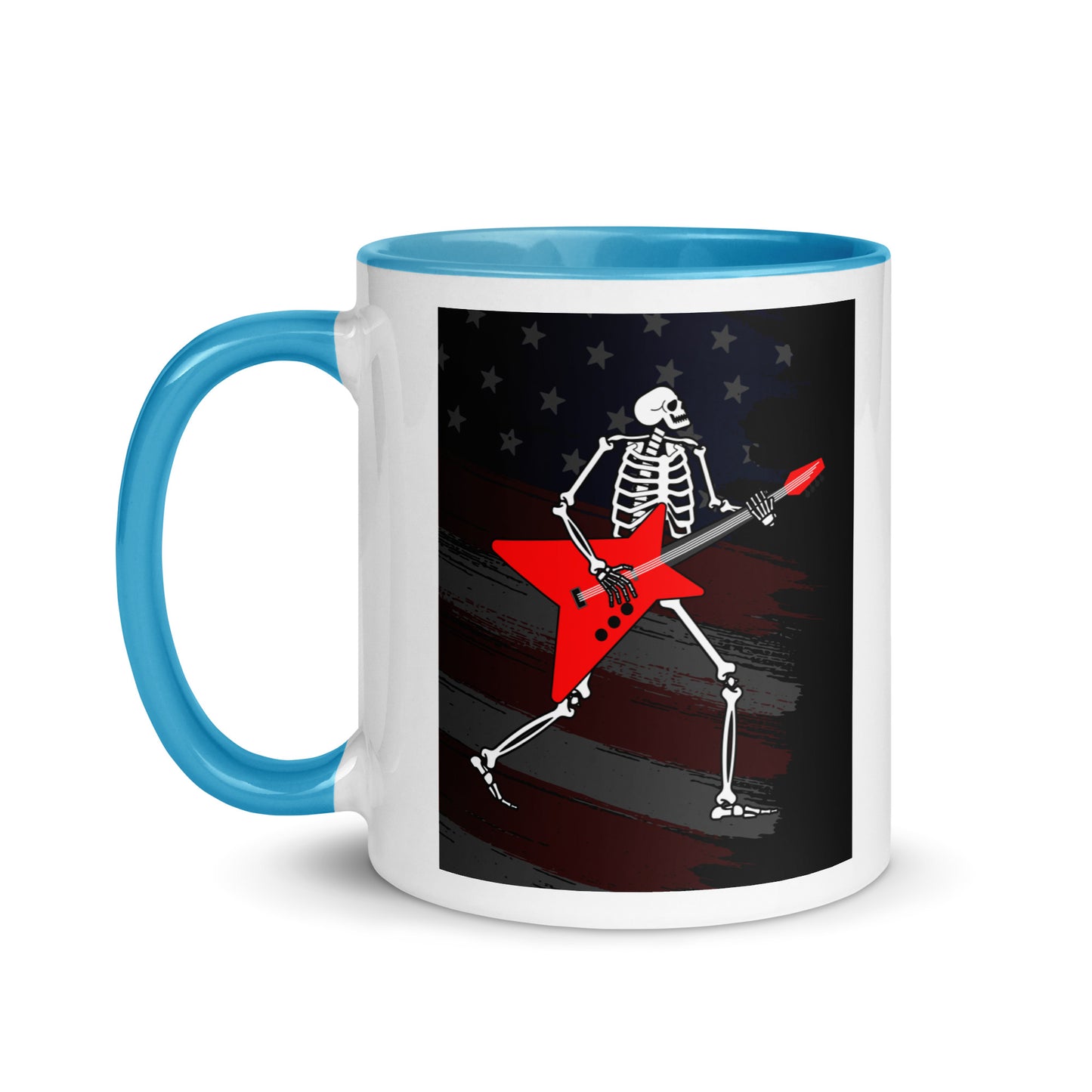 American Guitarist Skeleton Color Mug