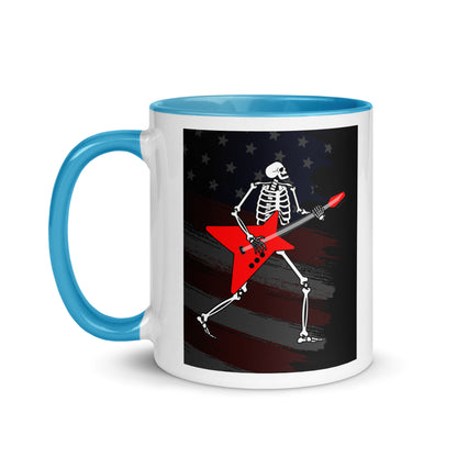 American Guitarist Skeleton Color Mug