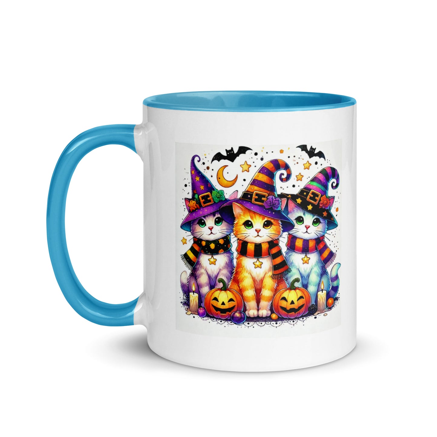 Halloween Cats in Witch Hats Color Mug