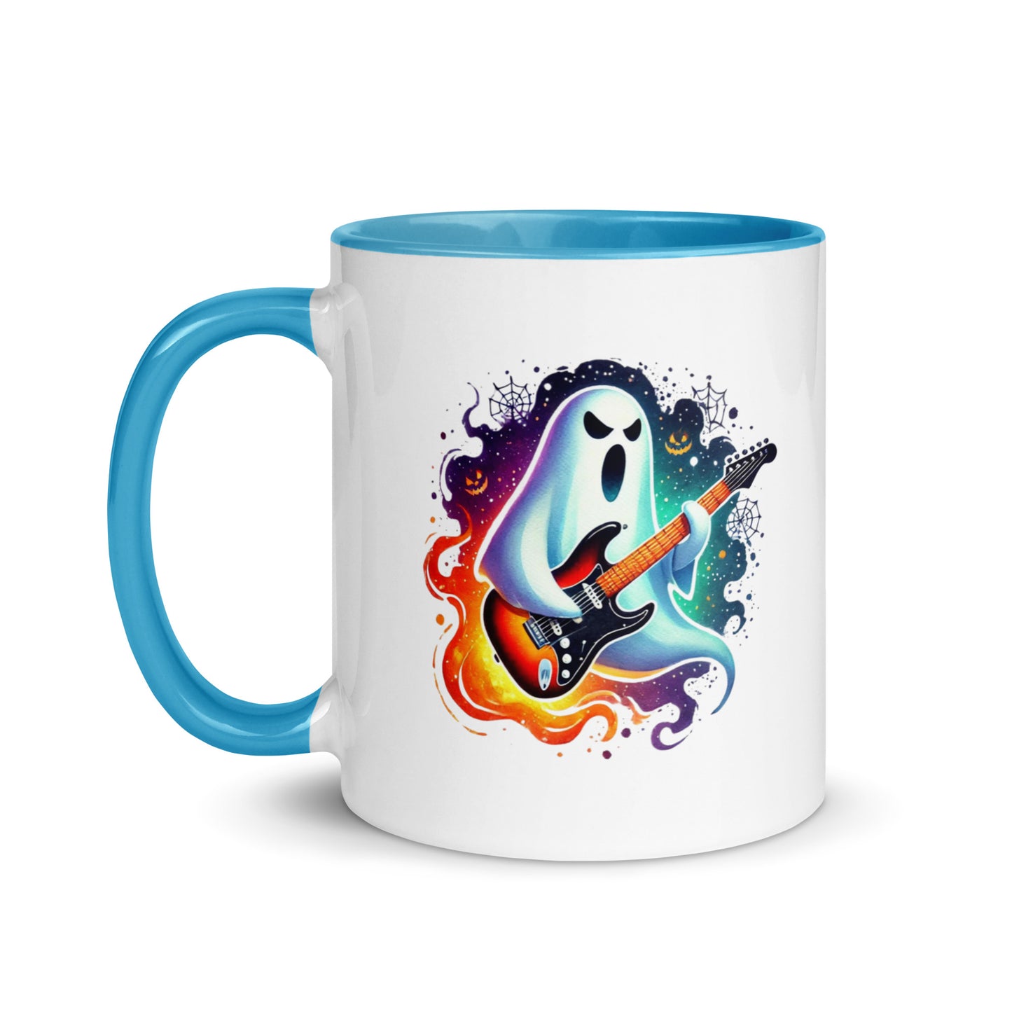 Halloween Ghost Shredding Guitar Color Mug