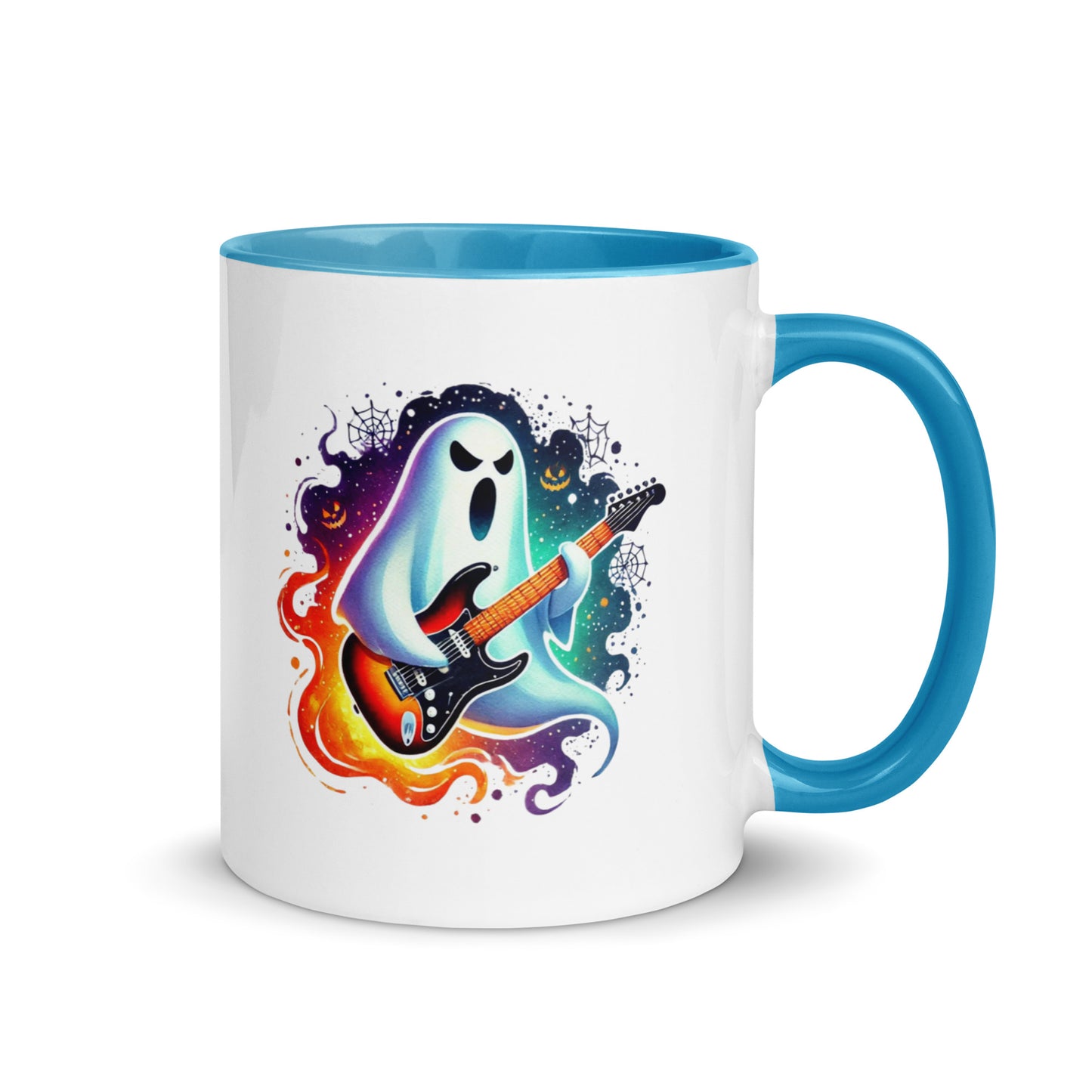 Halloween Ghost Shredding Guitar Color Mug