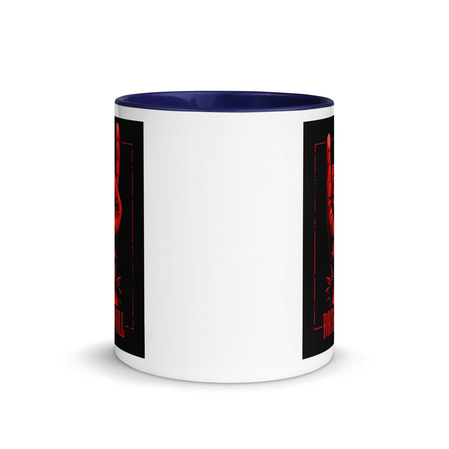 Rock and Roll Red Hand Gesture with Spike Bracelet Color Mug