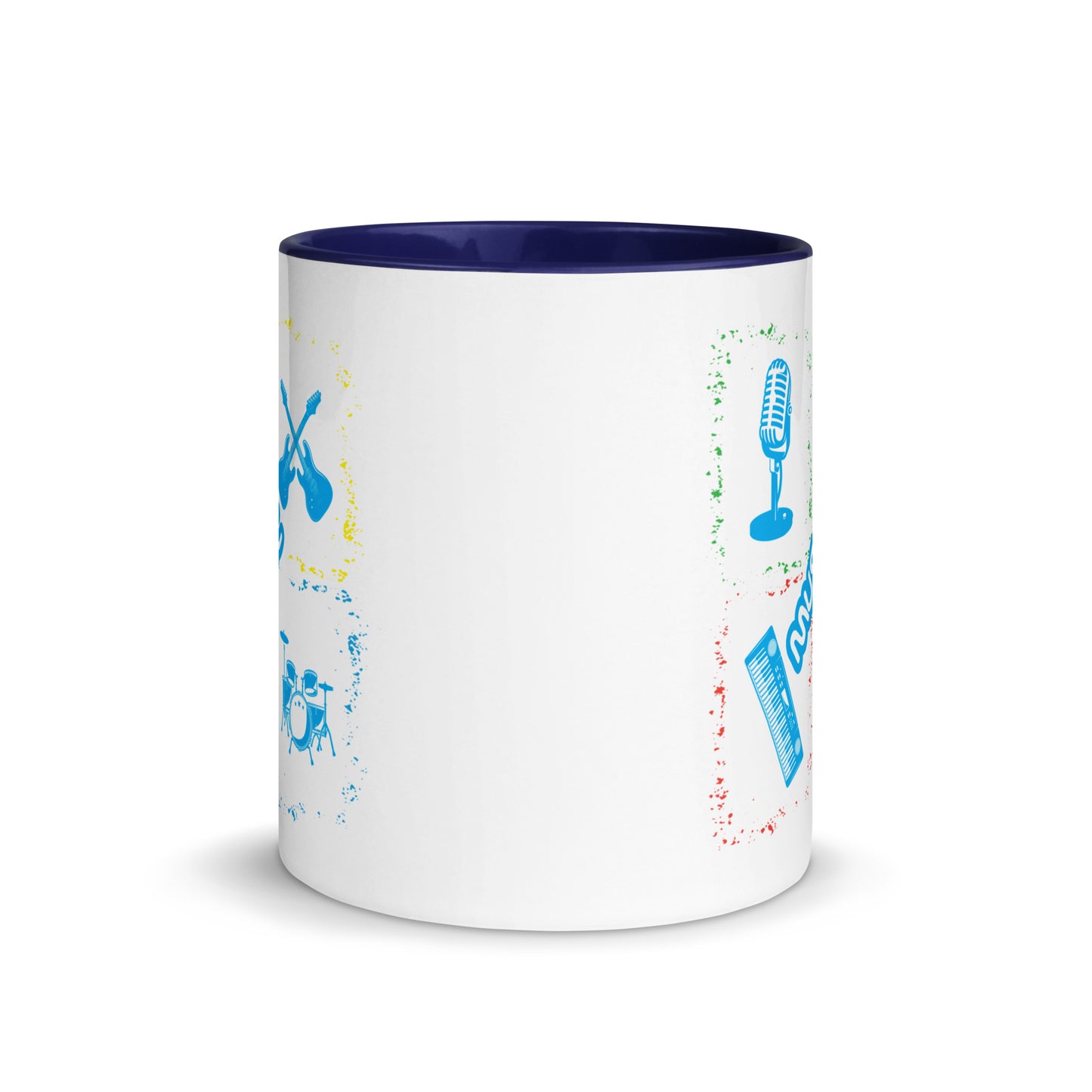 Musical Instruments Colorful Microphone Keyboard Drums Guitar Color Mug