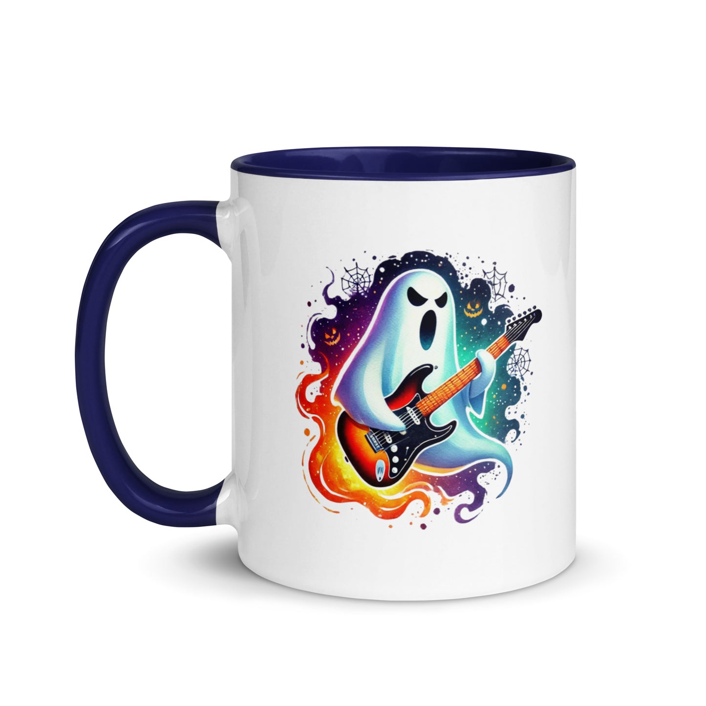 Halloween Ghost Shredding Guitar Color Mug