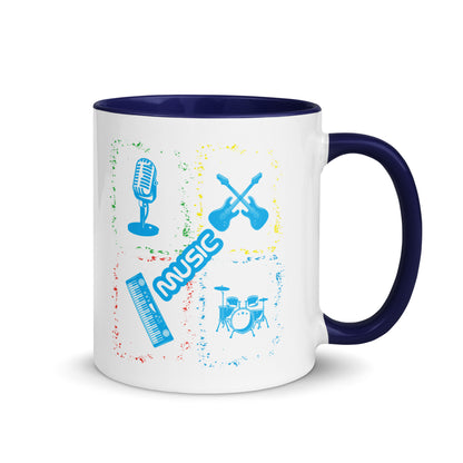 Musical Instruments Colorful Microphone Keyboard Drums Guitar Color Mug