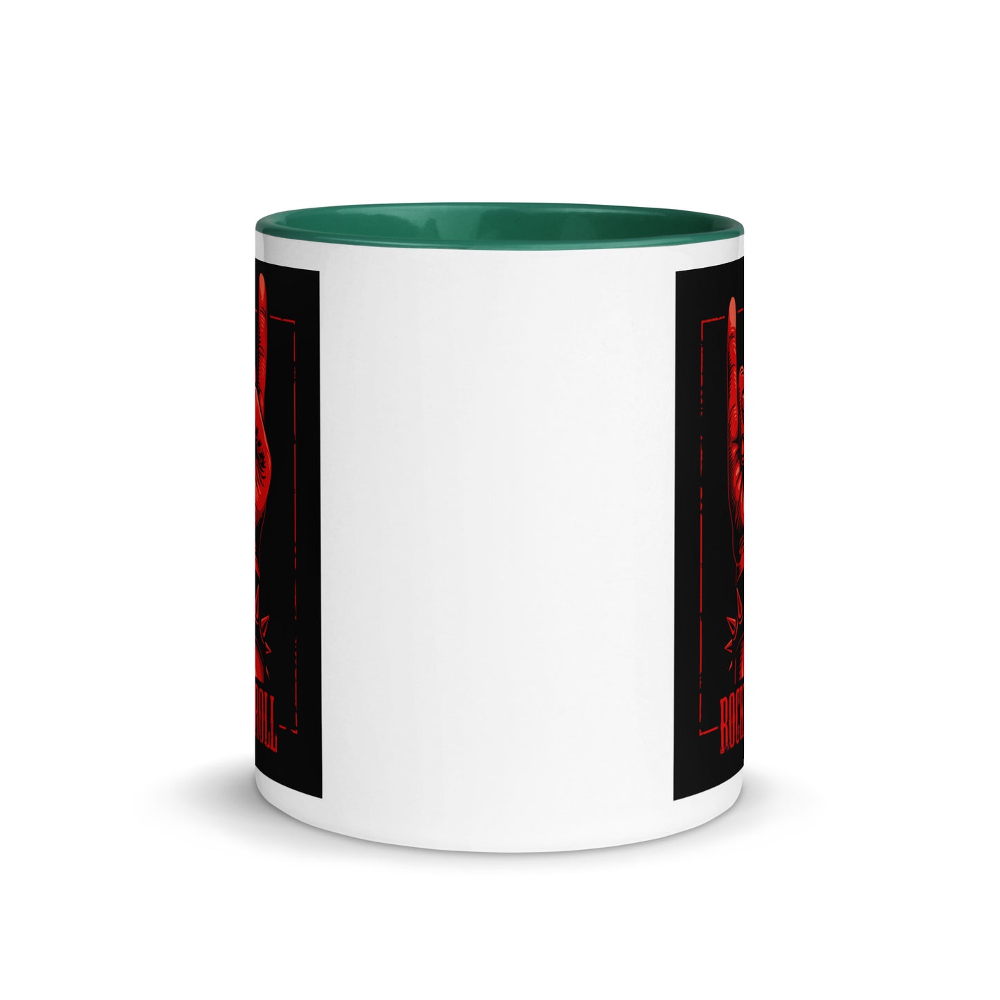 Rock and Roll Red Hand Gesture with Spike Bracelet Color Mug