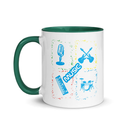 Musical Instruments Colorful Microphone Keyboard Drums Guitar Color Mug