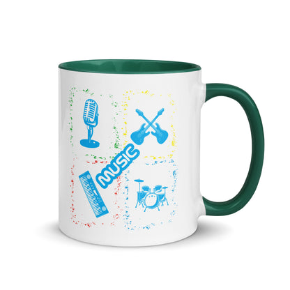 Musical Instruments Colorful Microphone Keyboard Drums Guitar Color Mug