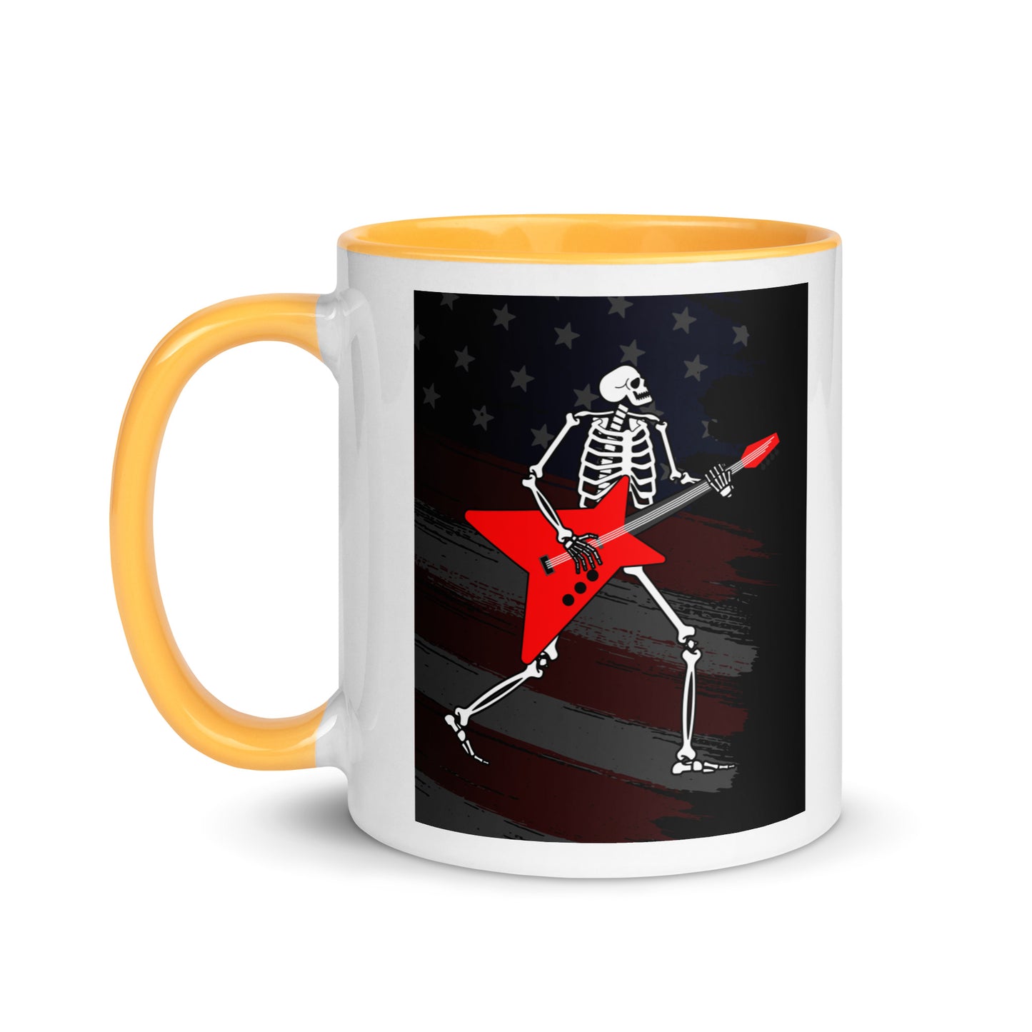 American Guitarist Skeleton Color Mug