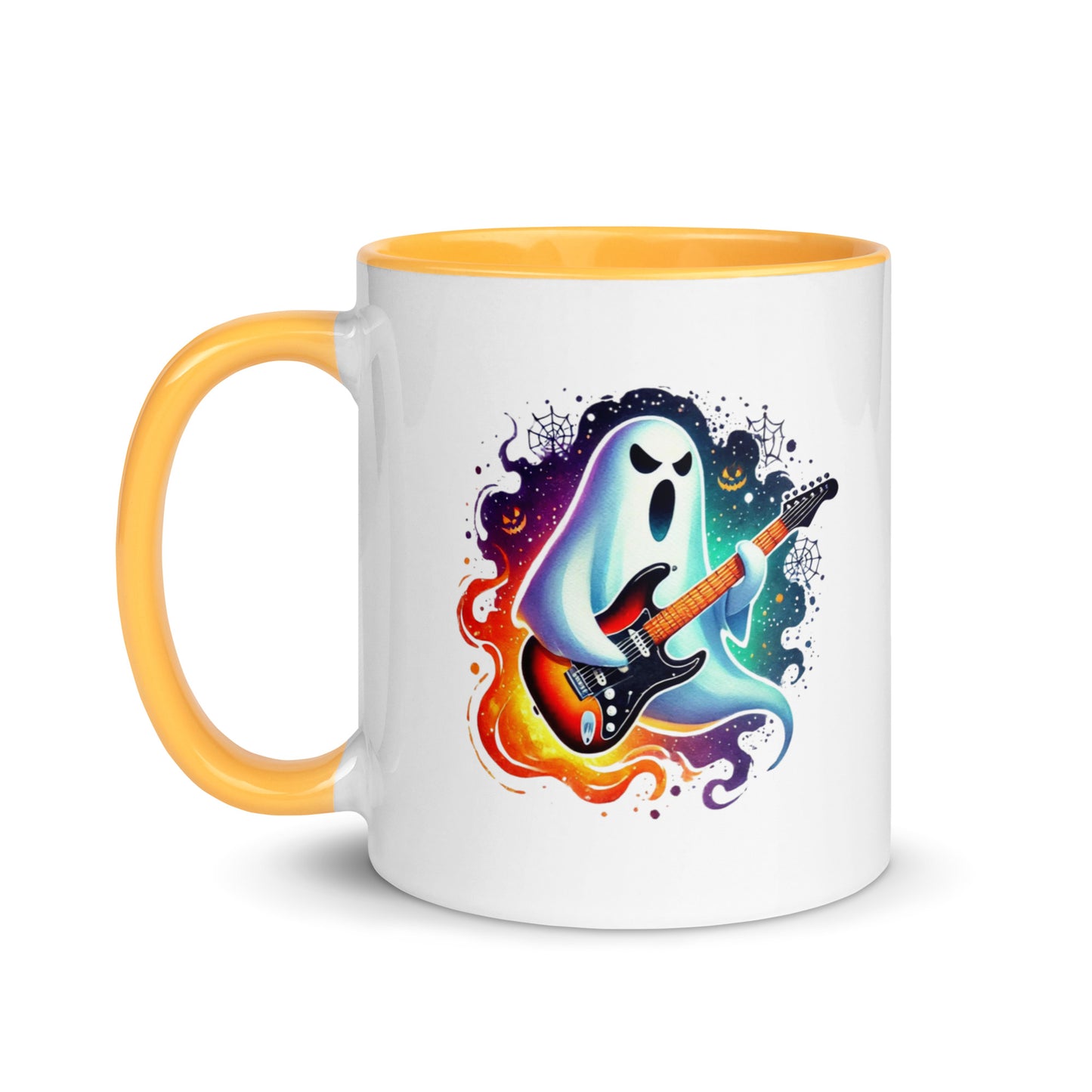 Halloween Ghost Shredding Guitar Color Mug