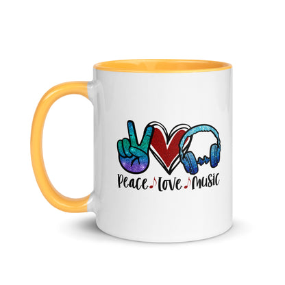 Peace Love Music Color Mug