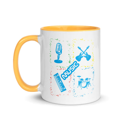 Musical Instruments Colorful Microphone Keyboard Drums Guitar Color Mug