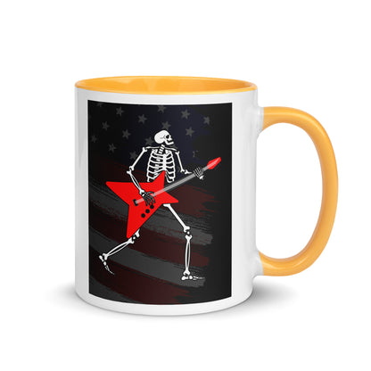 American Guitarist Skeleton Color Mug