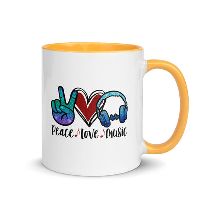 Peace Love Music Color Mug