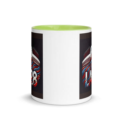Patriotic LA28 Logo with Los Angeles Memorial Coliseum Outline Color Mug
