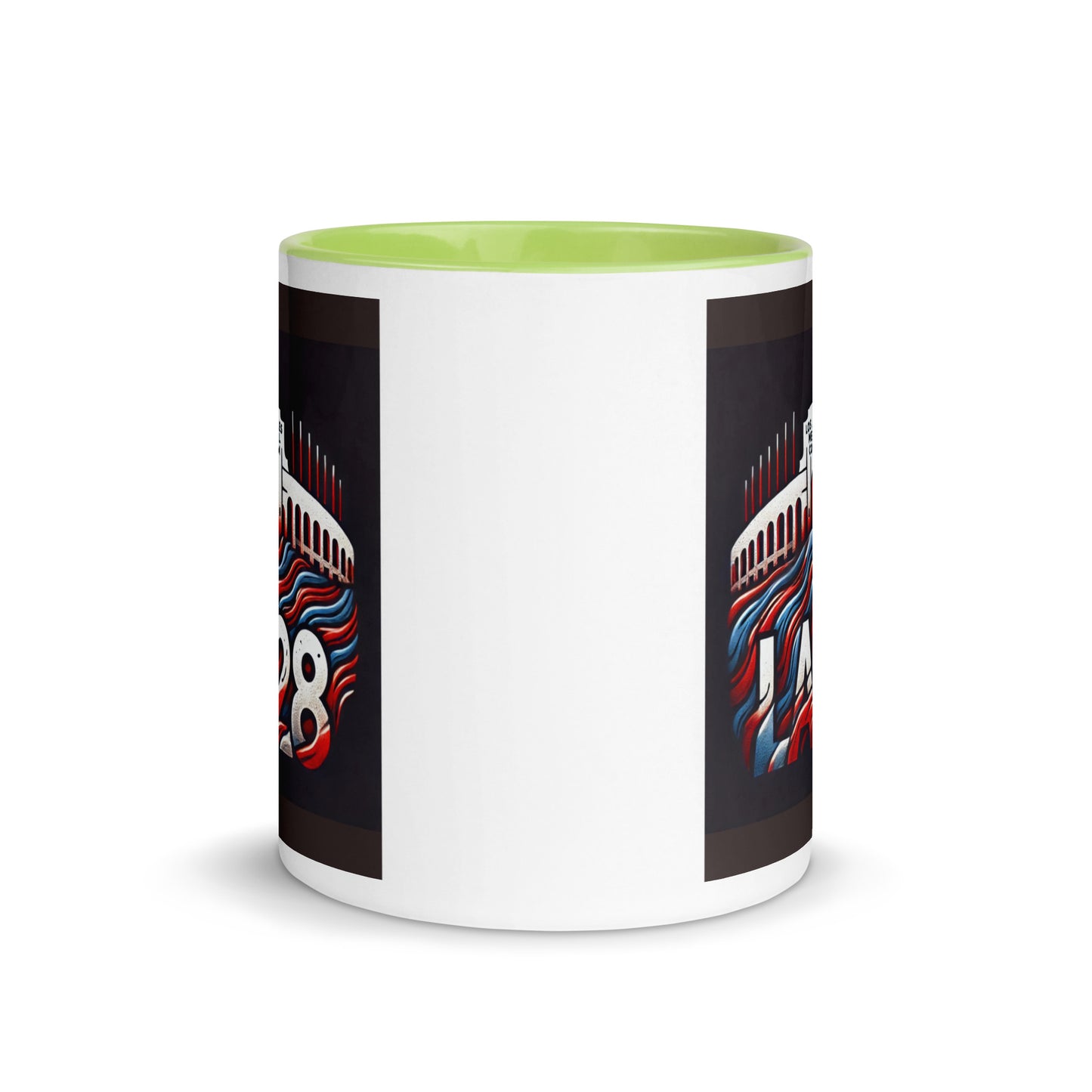 Patriotic Hat LA28 Logo with Los Angeles Memorial Coliseum Outline Color Mug
