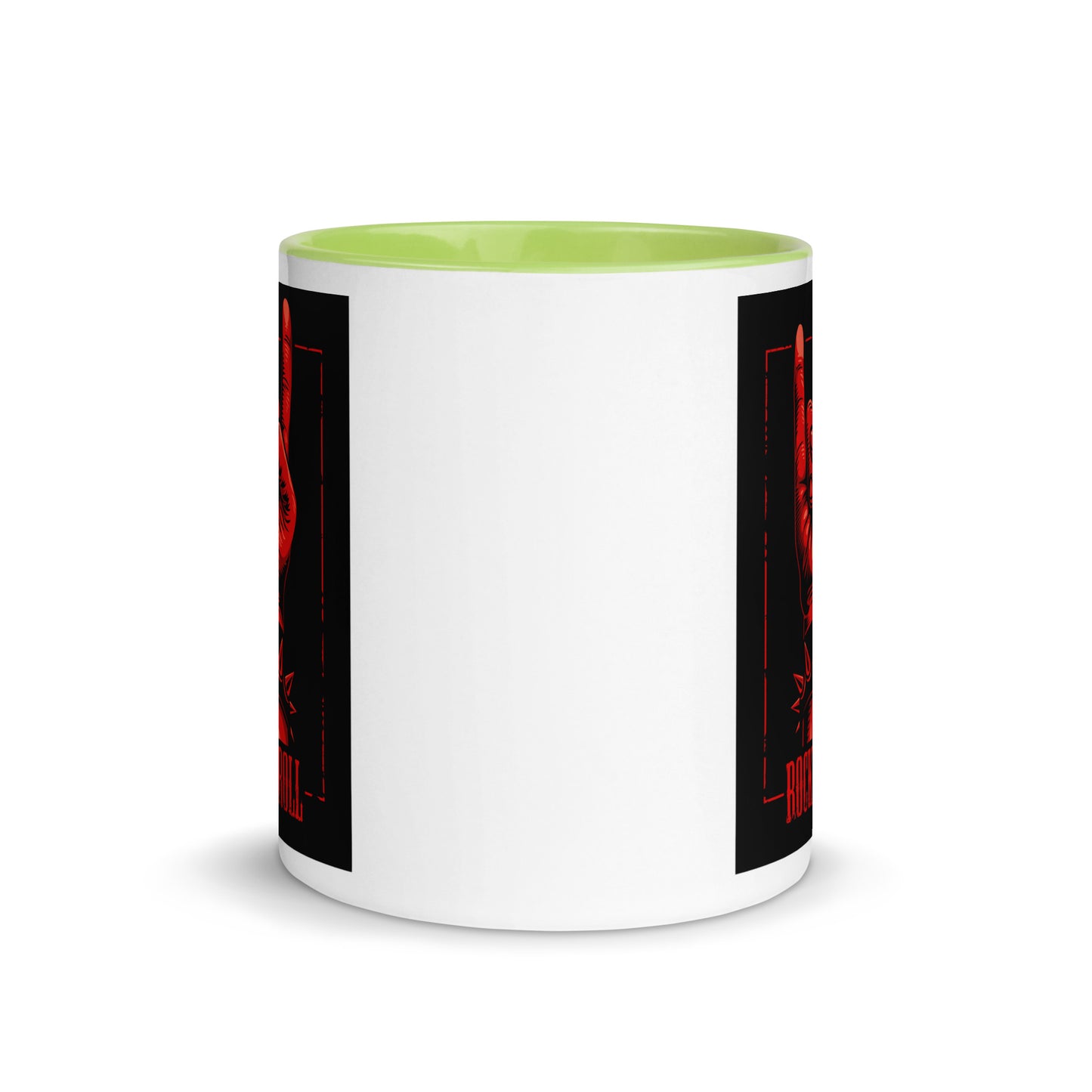 Rock and Roll Red Hand Gesture with Spike Bracelet Color Mug