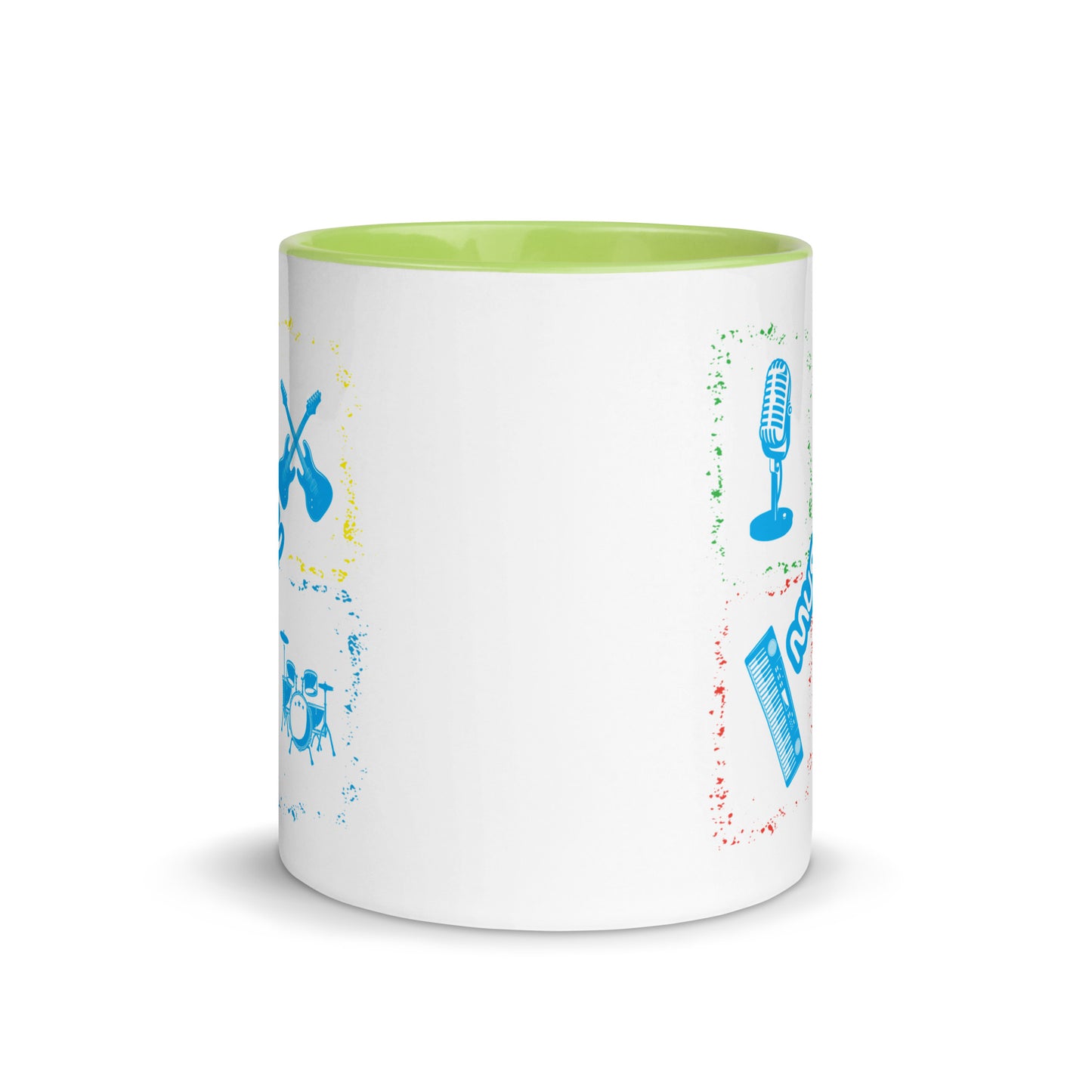 Musical Instruments Colorful Microphone Keyboard Drums Guitar Color Mug