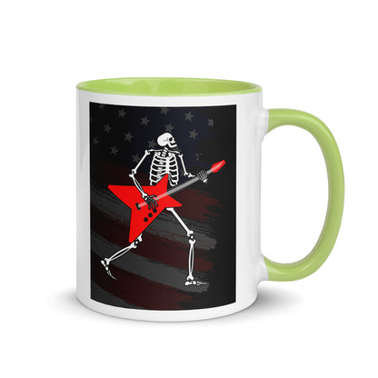 American Guitarist Skeleton Color Mug