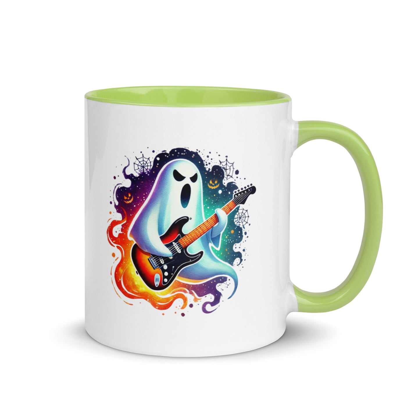 Halloween Ghost Shredding Guitar Color Mug