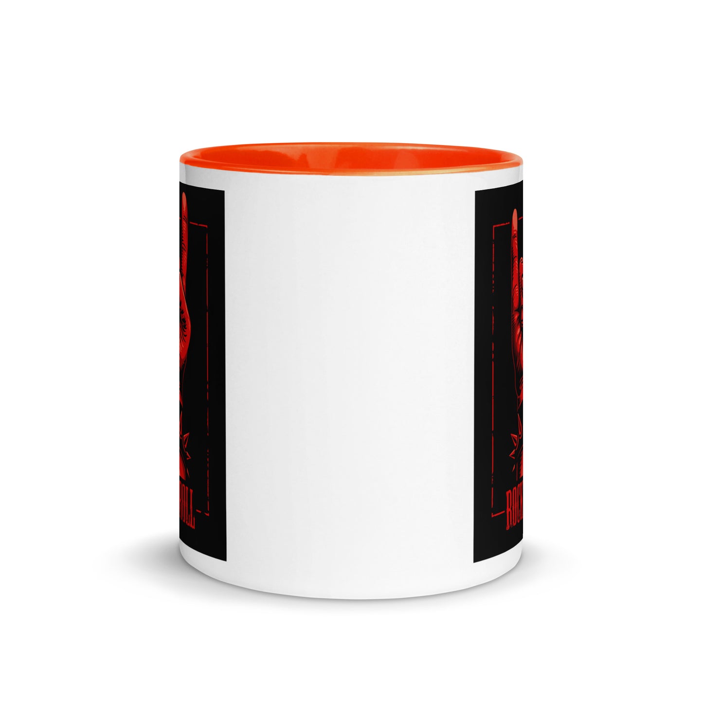 Rock and Roll Red Hand Gesture with Spike Bracelet Color Mug