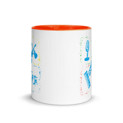 Musical Instruments Colorful Microphone Keyboard Drums Guitar Color Mug