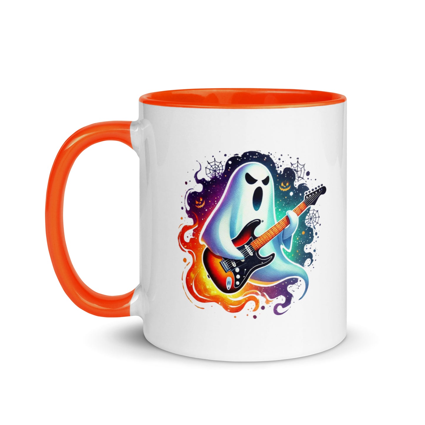 Halloween Ghost Shredding Guitar Color Mug