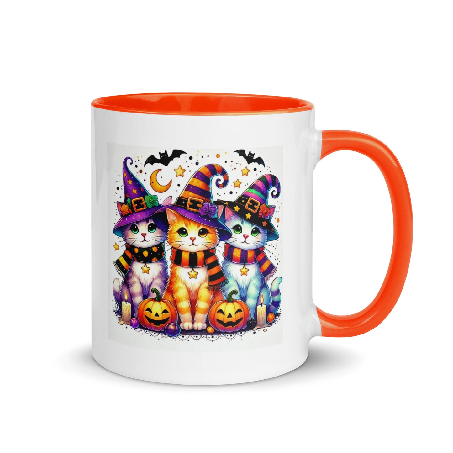 Halloween Cats in Witch Hats Color Mug