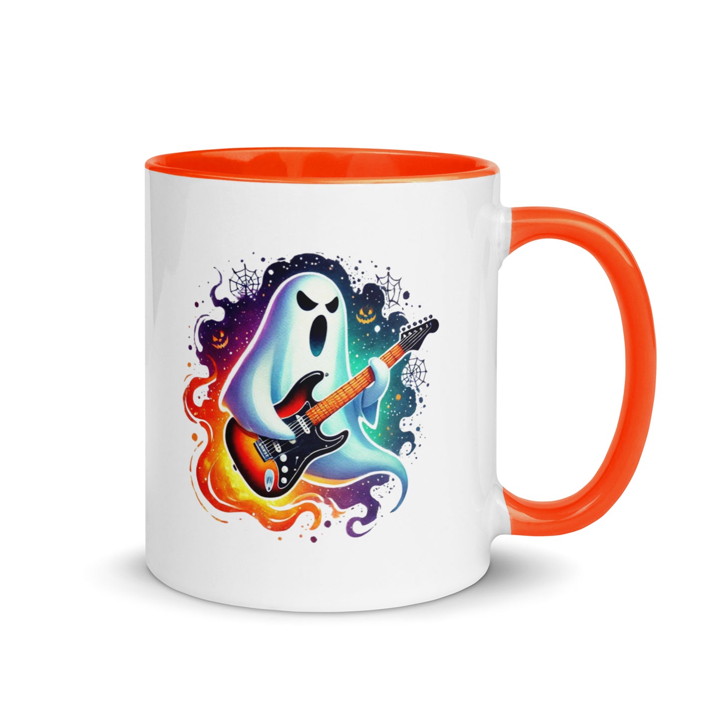 Halloween Ghost Shredding Guitar Color Mug