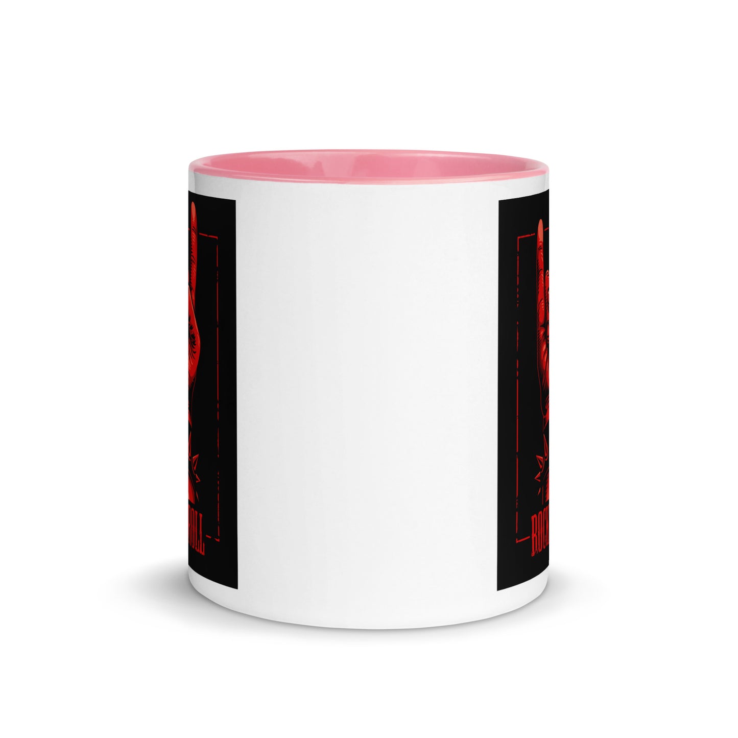 Rock and Roll Red Hand Gesture with Spike Bracelet Color Mug