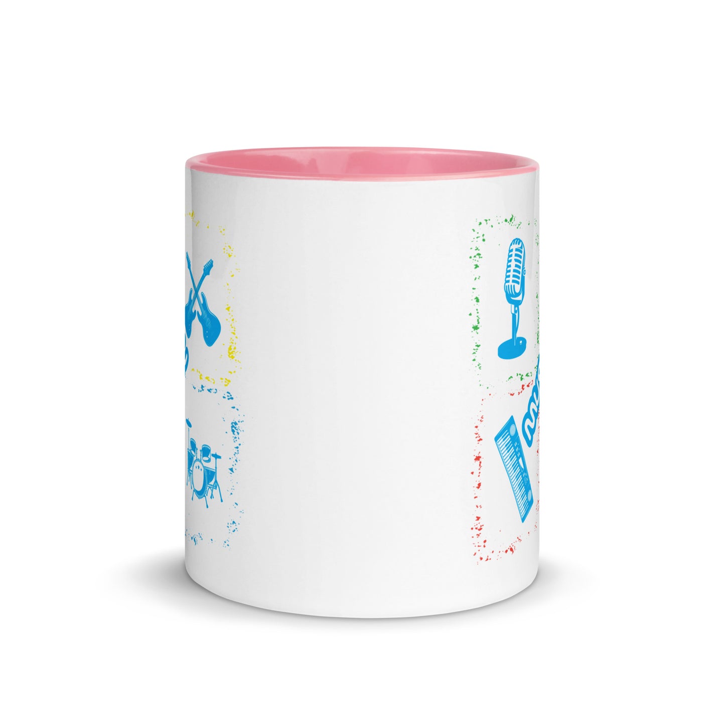 Musical Instruments Colorful Microphone Keyboard Drums Guitar Color Mug