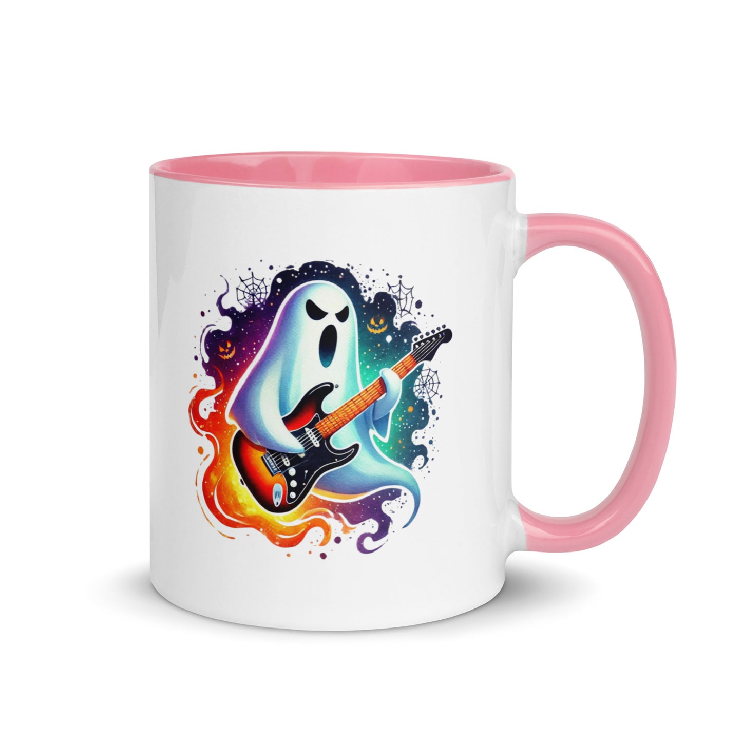 Halloween Ghost Shredding Guitar Color Mug
