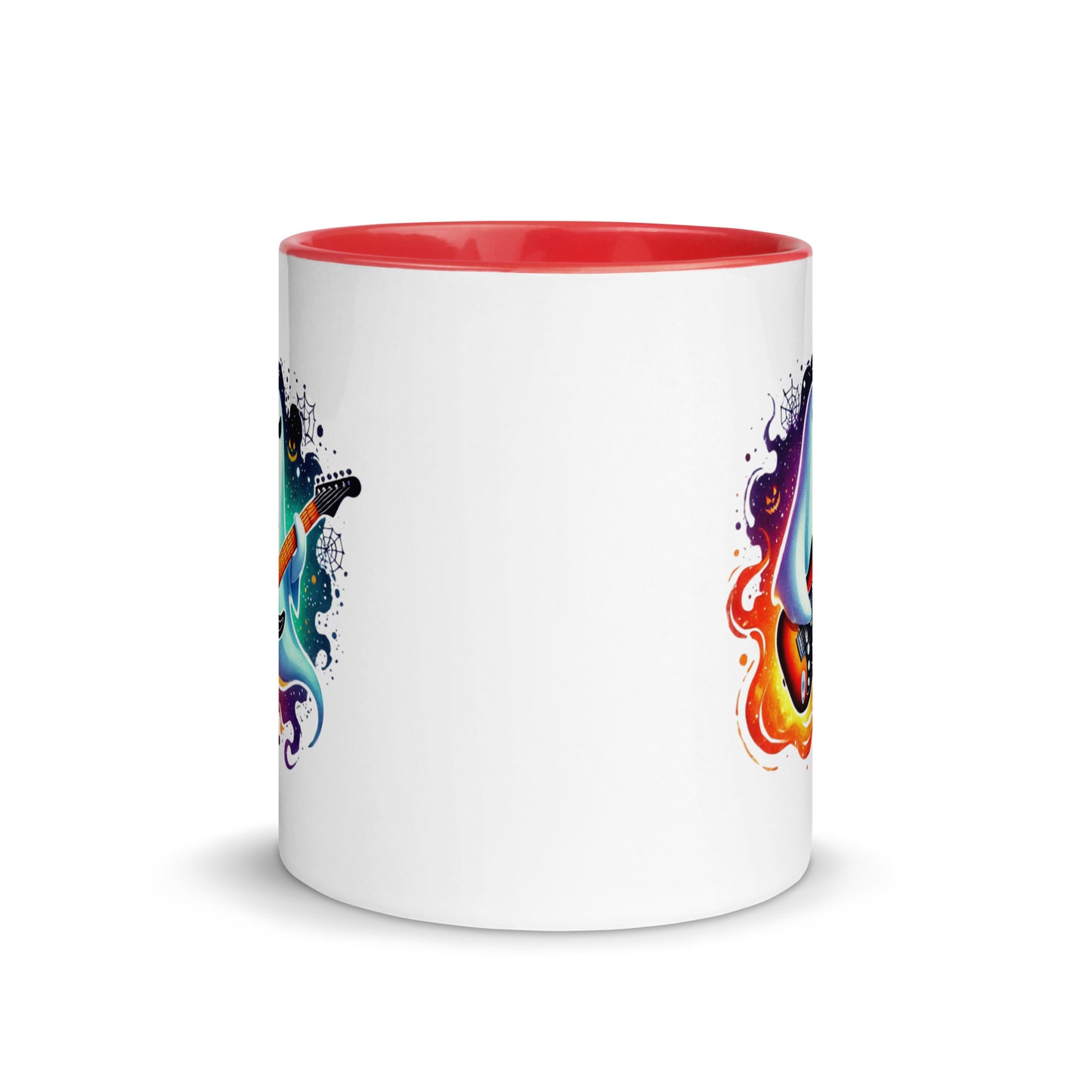 Halloween Ghost Shredding Guitar Color Mug