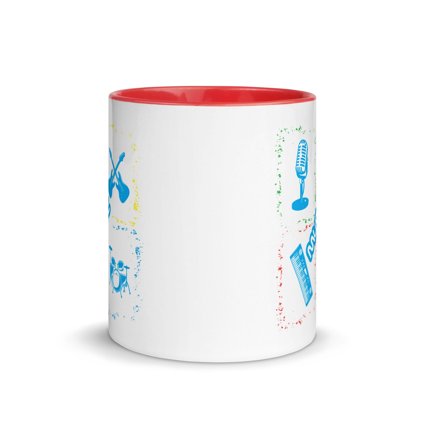 Musical Instruments Colorful Microphone Keyboard Drums Guitar Color Mug