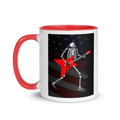 American Guitarist Skeleton Color Mug