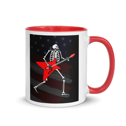 American Guitarist Skeleton Color Mug